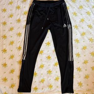 Adidas Women’s Aeroready Black/Cream Prime Green Track Pants M